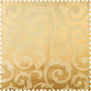 Gold color traditional design texture finished surface shiny swirls pattern polyester main curtain